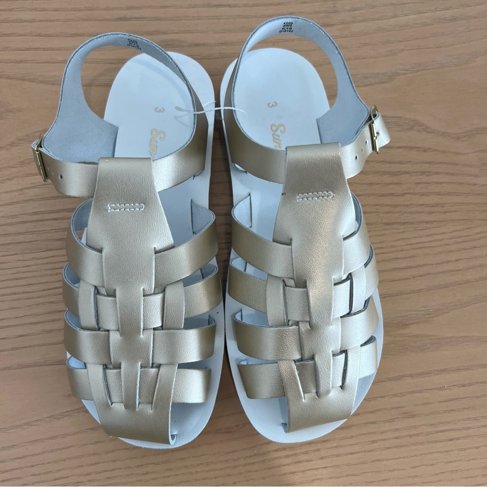 Saltwater NEW Gold Leather Girls Fisherman/Sailor Sandals